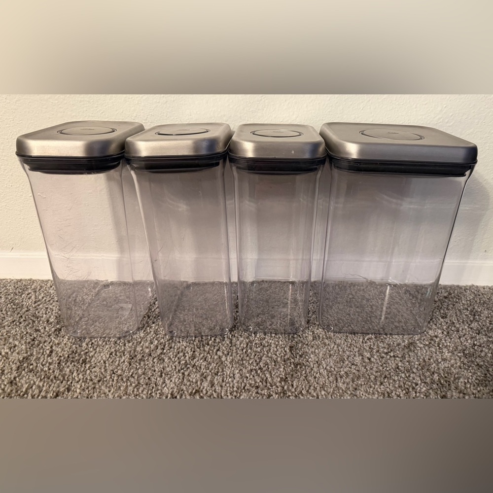 OXO - Used Stainless Steel POP Storage Containers
